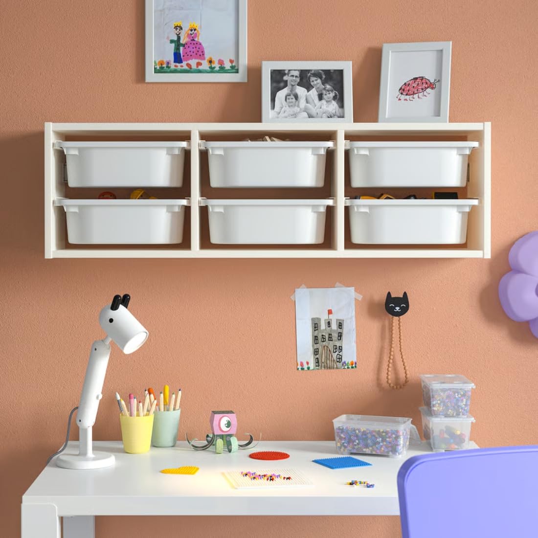 TROFAST トロファストウォール収納99x21x30 Ikea TROFAST Wall Storage, White, 99x21x30 cm (39x8 1/4x11 3/4